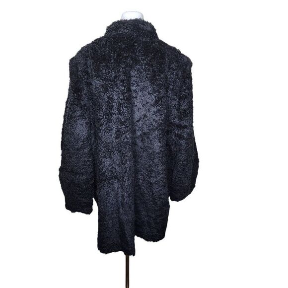 Vintage 60s 70s Faux Fur Jacket Coat Womens Size 3XL Black Glam Mob Wife - Picture 3 of 4